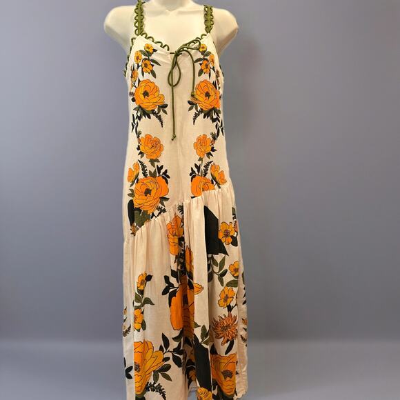 Farm Rio Anthropologie Sleevless V-neck A Line floral maxi dress. Retails $285 - Picture 5 of 11